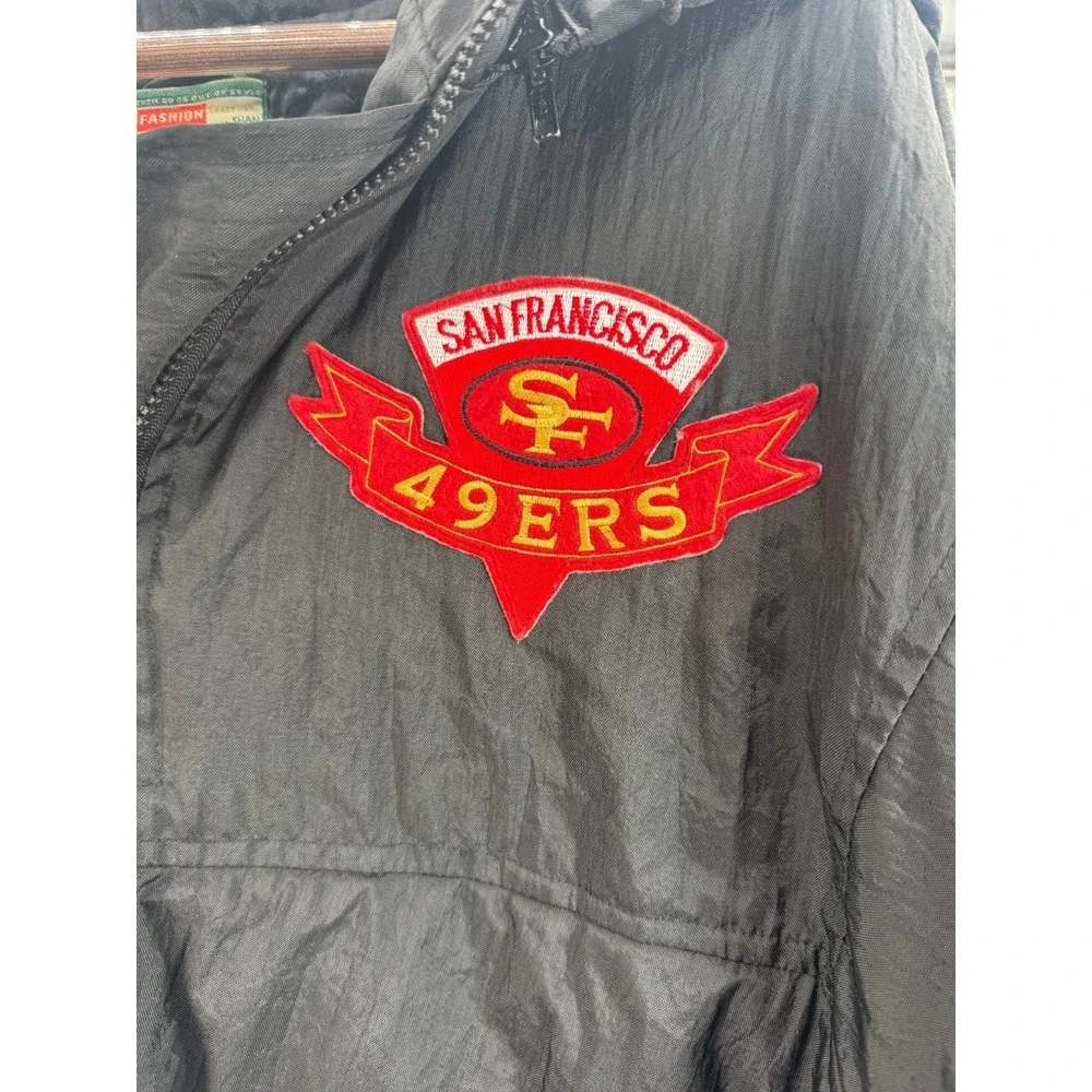 Vintage San Francisco 49ers Jacket Mens XL 90s NFL Pullover Windbreaker Big Logo